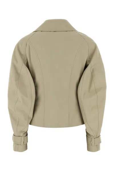Burberry Women Sage Green Polyester Blend Trench Coat In Green