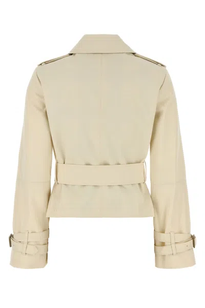 Burberry Belted Trench With Double-breasted Design And Epaulettes In Neutral