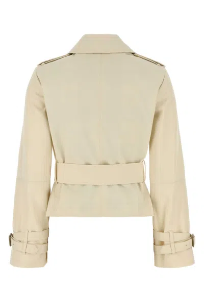 Burberry Belted Trench With Double-breasted Design And Epaulettes In Neutral