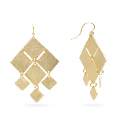 Saachi Women's Gold Multi Diamond Dangle Earrings