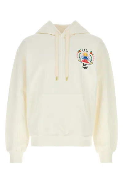 Casablanca Cotton Sweatshirt With Front Pocket And Hood In White