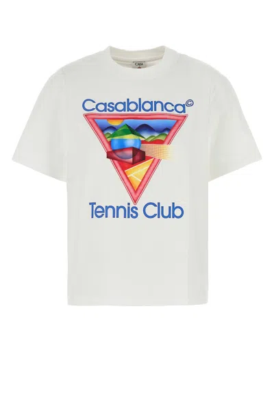 Casablanca Crew Neck Graphic Print Short Sleeves Top