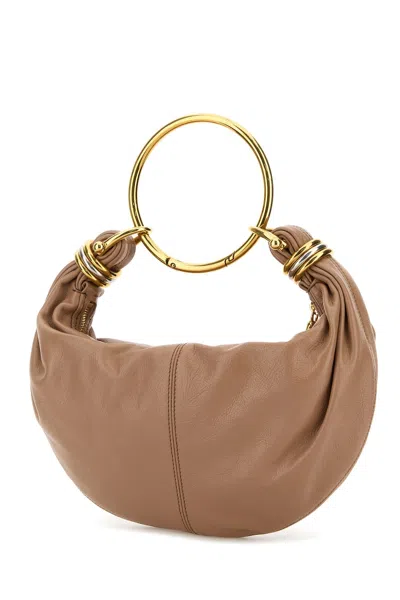 Chloé Small Leather Handbag With Top Handle And Decorative Laces