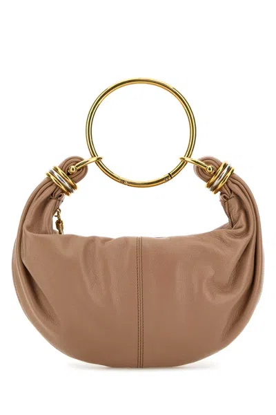 Chloé Small Leather Handbag With Top Handle And Decorative Laces