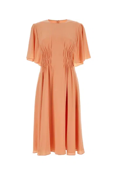 Chloé Chloe Women Salmon Crepe Dress In Orange
