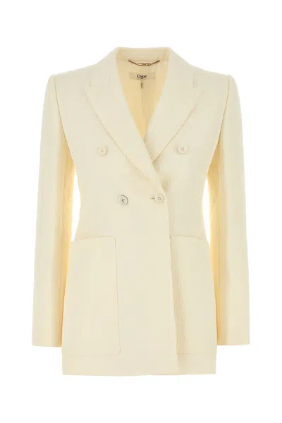 Chloé Chloe Cream Hemp Blend Blazer