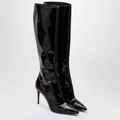 Christian Louboutin Shiny Knee-length Stiletto Heel Boots In Animal Print