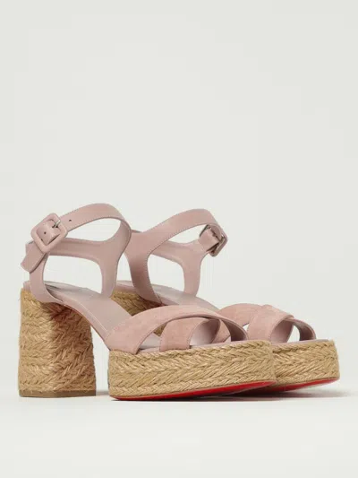 Christian Louboutin Calakala 70 Suede And Leather Espadrilles In Pink
