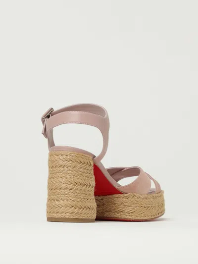 Christian Louboutin Calakala 70 Suede And Leather Espadrilles In Pink