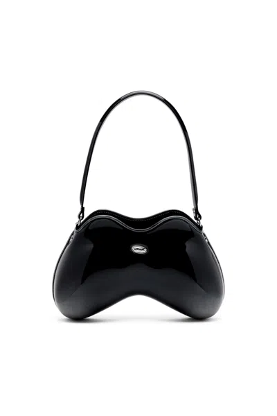 Diesel Double-d-rigid Shoulder Bag In Dégradé Glossy Pu