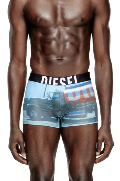 Diesel Boxer Briefs With Pop Print In Blue