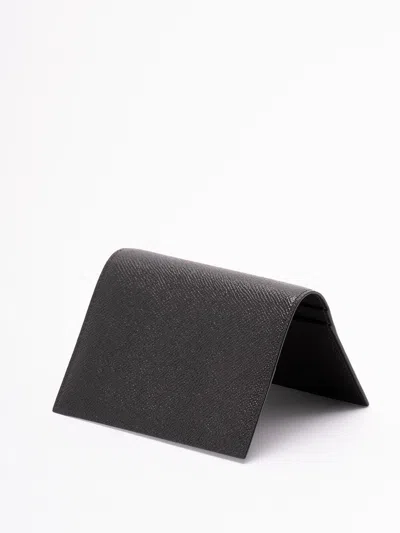 Dolce & Gabbana Calf Leather Passport Holder In Black