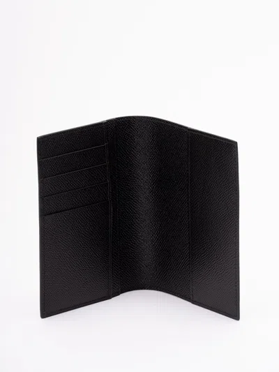 Dolce & Gabbana Calf Leather Passport Holder In Black