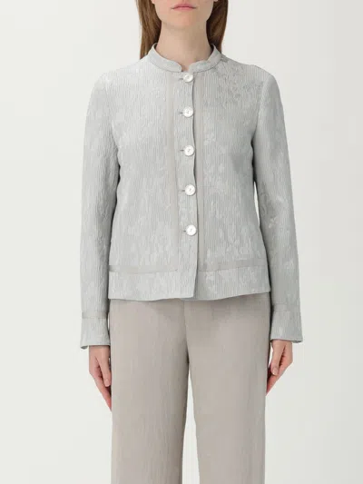 Emporio Armani Long-sleeve Button Cardigan In Gray
