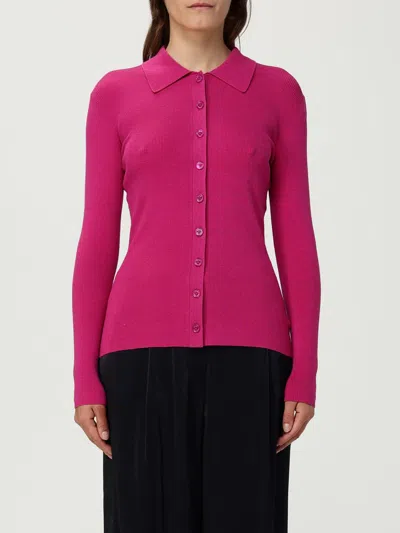 Michael Kors Cardigan A Polo  In Misto Cotone In Purple