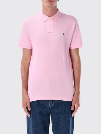 Polo Ralph Lauren Logo-embroidered Polo T-shirt In Pink