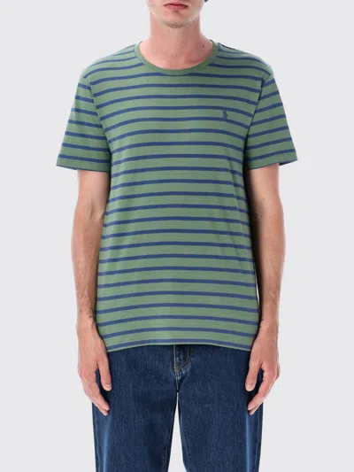 Polo Ralph Lauren Classic Fit Stripe Cotton T-shirt In Blue