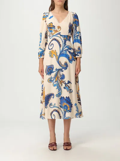 Etro Floral Pattern V-neckline Midi Length Dress In Multi