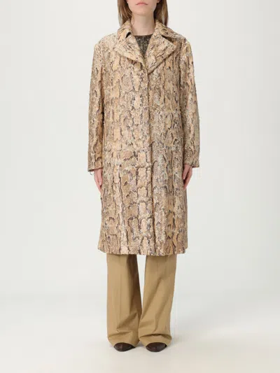 Dries Van Noten Ricca Python-print Sequin-embellished Coat In Nude