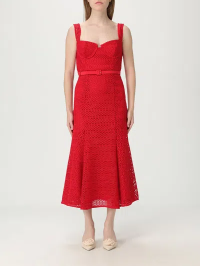 Self-portrait Square Sleeveless Dress In Red
