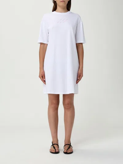 Armani Exchange Short Sleeve Dress In White