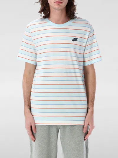Nike T-shirt  In Cotone A Righe In Multi