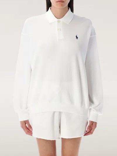 Polo Ralph Lauren Lightweight Fleece Long-sleeve Polo In White
