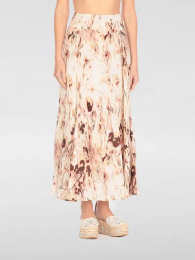 120% Lino White Cotton Skirt In Neutral