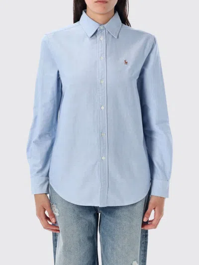 Polo Ralph Lauren Pony-embroidered Cotton Shirt In Blue