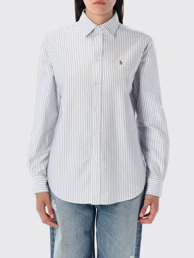 Polo Ralph Lauren Striped Oxford Shirt In Blue