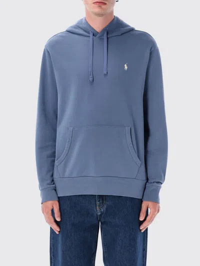 Polo Ralph Lauren Logo-embroidered Cotton-jersey Hoodie In Blue