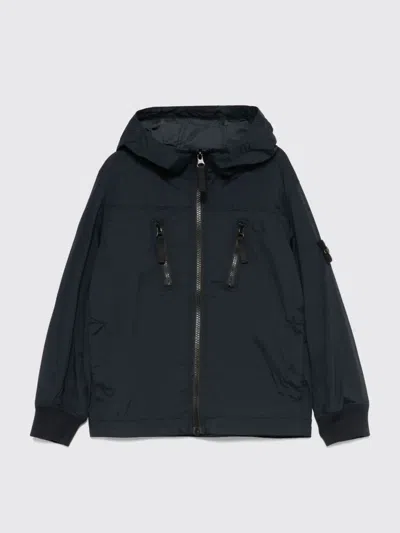 Stone Island Hooded Jacket In Blue