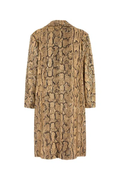 Dries Van Noten Ricca Python-print Sequin-embellished Coat In Brown