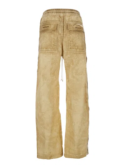 Drkshdw Pusher Pants With Crinkled Texture In Gold