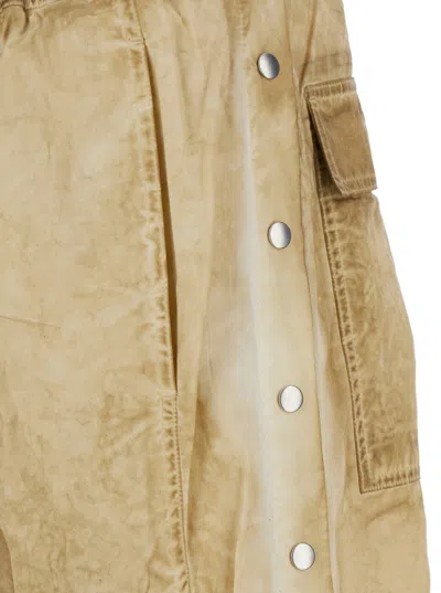 Drkshdw Pusher Pants With Crinkled Texture In Gold