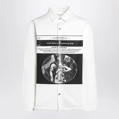 Drkshdw Shirt White In Cotton With Print Men In White