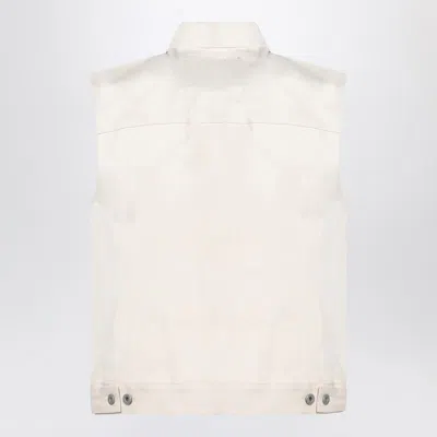 Drkshdw Vest Ivory In Denim Men In Gold