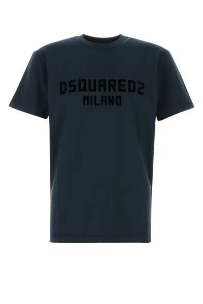 Dsquared2 Dsquared Men Midnight Blue Cotton T-shirt In Blue