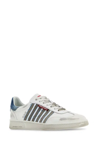 Dsquared2 Dsquared Men White Leather Boxer Sneakers