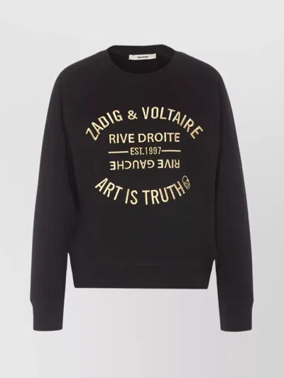 Zadig & Voltaire Logo-embroidered Organic-cotton Sweatshirt In Black