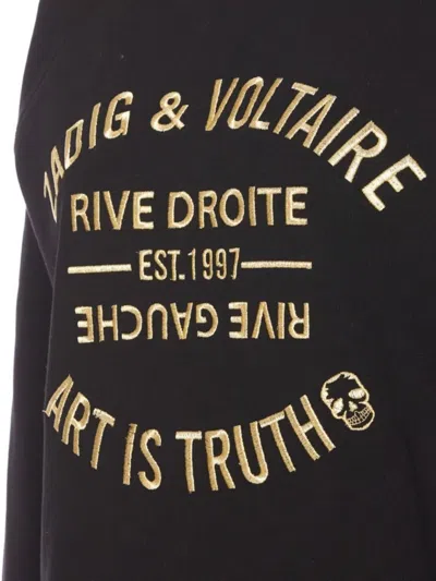Zadig & Voltaire Logo-embroidered Organic-cotton Sweatshirt In Black