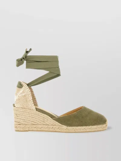 Castaã±er Closed Back Espadrille Wedge With Open Sides
