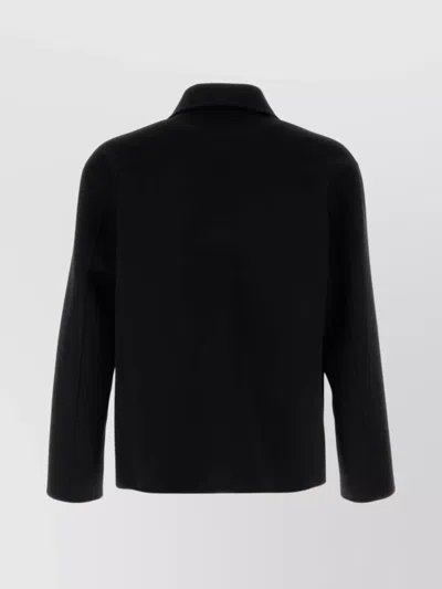 Loewe Mens Black Workwear Leather-pocket Wool And Cashmere Jacket In Black