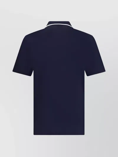 Ferragamo Zip Collar Polo Shirt In Blue