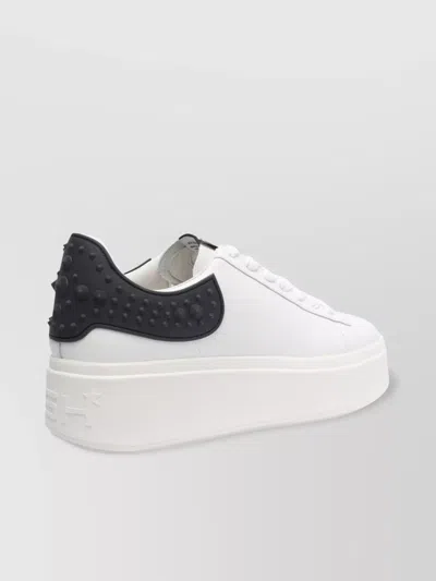 Ash Low Top Leather Platform Sneakers In White