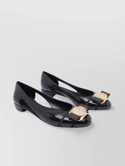 Ferragamo Jelly Ballet Flats Cut-out Design