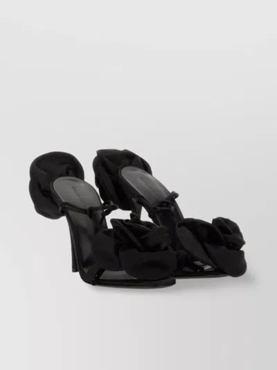 Magda Butrym Embellished Floral Sandal Stiletto Heel In Black