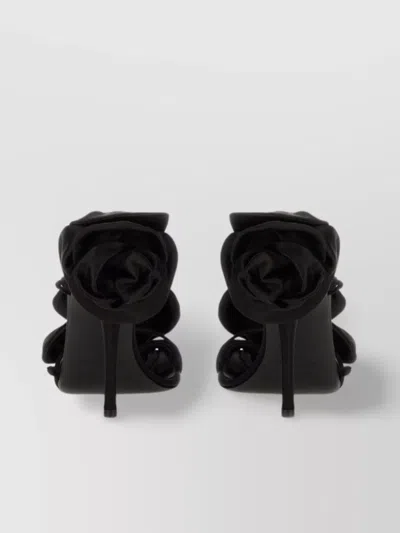 Magda Butrym Embellished Floral Sandal Stiletto Heel In Black