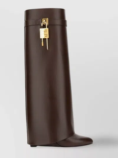 Givenchy High Shaft Boots Gold-tone Hardware In Brown
