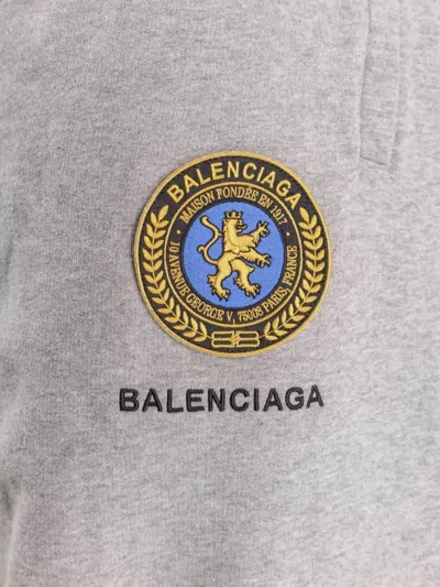 Balenciaga Wide Leg Cotton Jogging Trousers In Gray